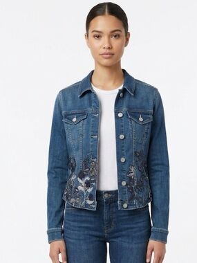 William Rast Embroidered Sequin Denim Jacket